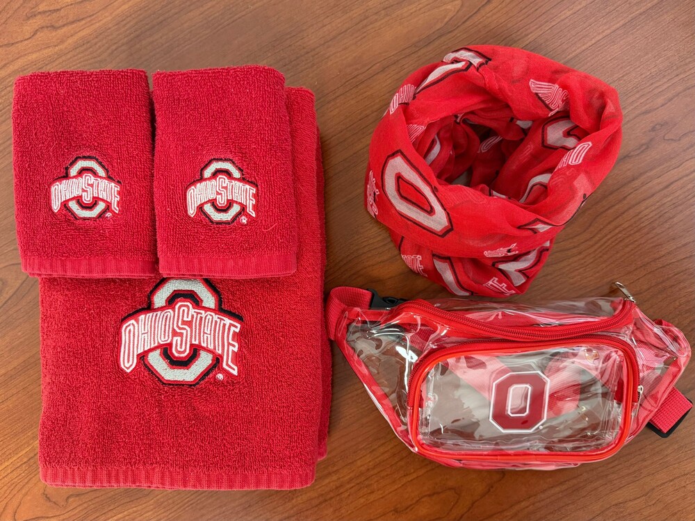 Ohio State Towel Set, Scarf and Clear Bag Collegiate Fan Gear
